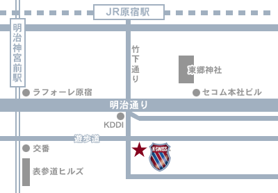K・SWISS FLAGSHIP SHOP HARAJUKU MAP イメージ