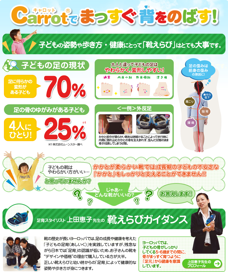 Carrot キャロット 正しい足の成長のために