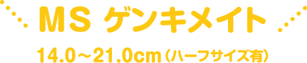 MS ゲンキメイト 14.0～21.0cm（ハーフサイズ有）