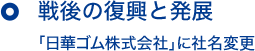 戦後の復興と発展 「日華ゴム株式会社」に社名変更