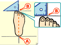 足長を測るイメージ